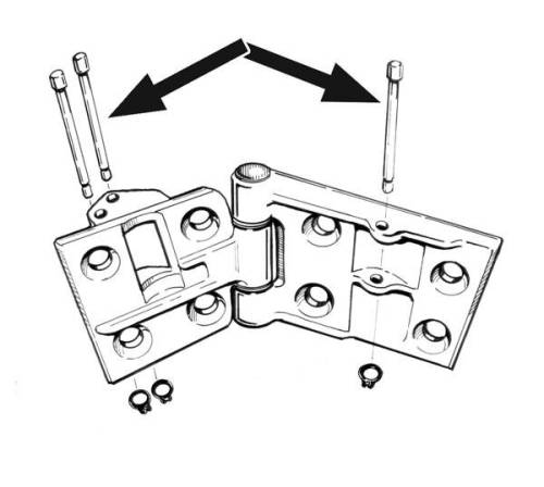 Chuck's Convertible Parts - PINS, ROLLERS & CLIPS SET FOR DOOR CHECKROD, GHIA 1956-74 (6 Pins, 6 Clips, 4 Rollers for Both Doors) - Image 2