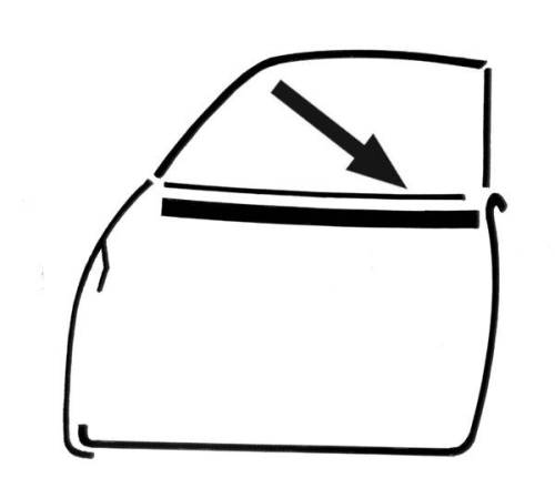 Chuck's Convertible Parts - FELTS, INSIDE DOOR WINDOW, LEFT OR RIGHT, ALL GHIAS 1956-74 *MADE IN USA BY WCM* - Image 1