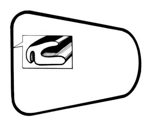 Chuck's Convertible Parts - SEAL, FRONT HOOD, ALL GHIAS 1956-74 *MADE IN USA BY WCM* - Image 3