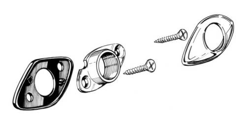 Chuck's Convertible Parts - MIRROR MOUNTING KIT *MADE BY WCM* ALL GHIAS 1965-74 - Image 2