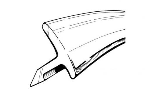 Chuck's Convertible Parts - SEAL, FRONT WINDOW, AMERICAN, GHIA 1967-69 OR GHIA 1970-74 If Teeth are Removed From Window Frame *MADE IN USA BY WCM* - Image 2