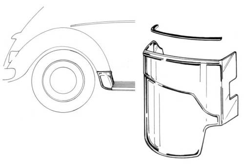 Chuck's Convertible Parts - STONE GUARDS, REAR FENDERS *GERMAN* ALUMINUM, LEFT & RIGHT, ALL BUGS 1950-79 - Image 2