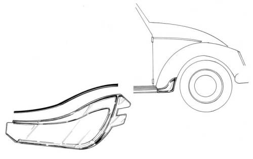 Chuck's Convertible Parts - STONE GUARDS, FRONT FENDERS *GERMAN* ALUMINUM, LEFT & RIGHT, ALL BUGS 1950-79 - Image 2