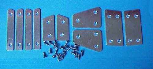 BASE FRAME BUTT PLATES FOR CONVERTIBLE TOP, BUG CONV. 1950-60 (Set of 10 with Screws, 1960 up to VIN # 2533099) *MADE BY WCM*