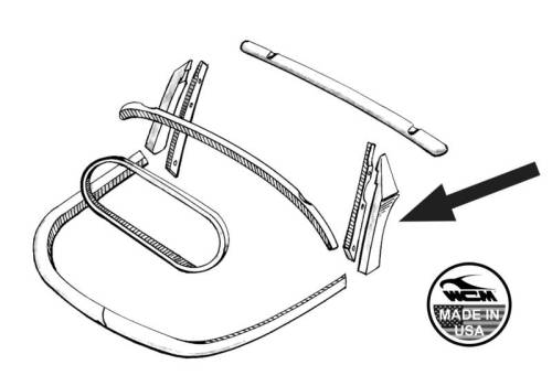 Chuck's Convertible Parts - BOW, OUTSIDE QUARTER FACING, LEFT & RIGHT, BUG CONV. 1965-72 *MADE IN USA BY WCM* - Image 2