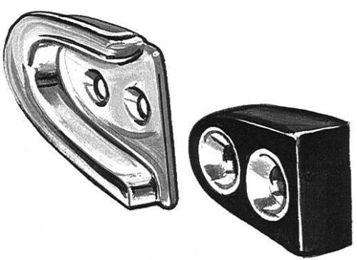 Chuck's Convertible Parts - METAL PLATE, DOOR ALIGNMENT WEDGE, SET OF 2 WITH SCREWS, BUG CONV. 1960-79, GHIA 1964-74 *MADE BY WCM* (Rubber Part # 141-277-L/R) - Image 2