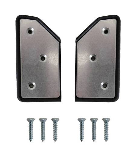 SEALS, QUARTER FACING MOUNTING PLATE BASE WITH METAL PLATE AND SCREWS, LEFT & RIGHT, BUG CONV. 1965-71 *MADE BY WCM*