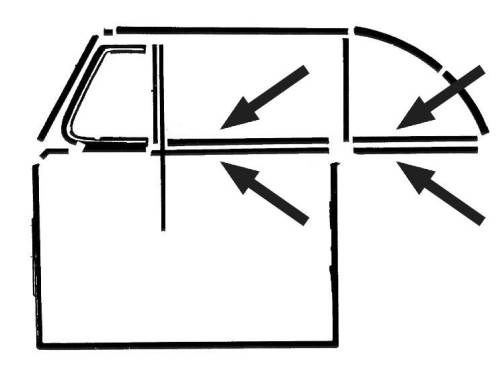 Chuck's Convertible Parts - WINDOW SCRAPERS, RUBBER INSIDE OR OUT, DOOR OR QUARTERS, BUG CONV. 1953-64 *MADE IN USA BY WCM* (2 pairs needed per car) - Image 2