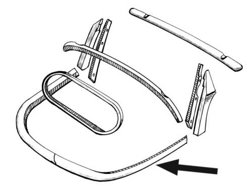 Chuck's Convertible Parts - TACKSTRIP, REAR AT BODY BASE, BUG CONV. 1967 1/2-71 *MADE IN USA BY WCM* (1967 from VIN #157250033) - Image 2