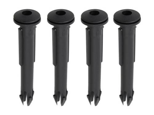 HEADREST POST GUIDES, BLACK *GERMAN* SET OF 4, BUG 1976-79 (Clip Part # 171-743)