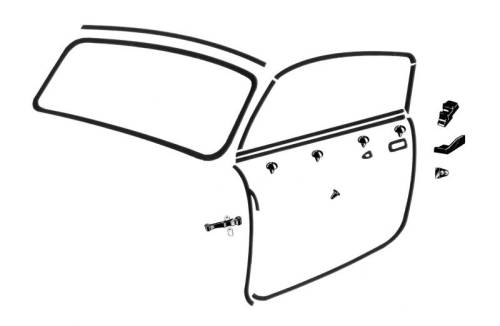 Chuck's Convertible Parts - *MASTER KIT* EXTERIOR RUBBER, GHIA CONVERTIBLE 1961-64 (With American Style window seals, see description for complete contents) - Image 3