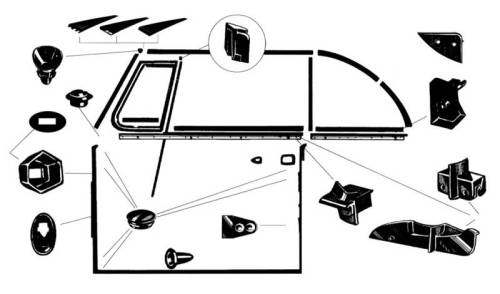Chuck's Convertible Parts - *MASTER KIT* EXTERIOR RUBBER, BUG CONVERTIBLE 1966 (With Cal Look Style window seals, see description for complete contents) - Image 4