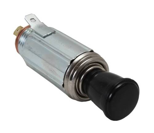 CIGARETTE LIGHTER, BLACK KNOB, 6 OR 12 VOLT