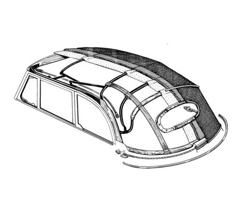Chuck's Convertible Parts - DELUXE CONVERTIBLE TOP KIT, BUG CONV. 1953-57 - Image 4