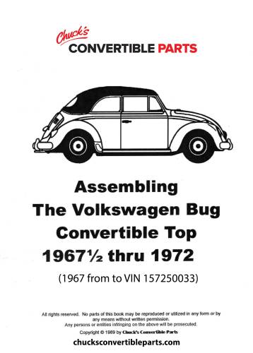 Chuck's Convertible Parts - DELUXE CONVERTIBLE TOP KIT, BUG CONV. 1971 - Image 7