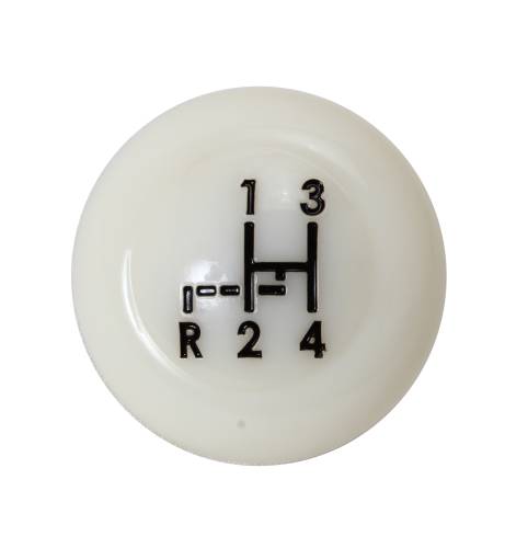 SHIFT KNOB, 7mm WHITE WITH SHIFT PATTERN, BUG & GHIA 1961-67