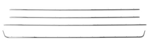 TOP CHROME MOLDING KIT, BELOW AND ABOVE REAR WINDOW & FRONT HEADER BOW TRIM WITH NAILS, BUG CONV. 1950-60 1/2 (1960 up to VIN # 2533099) *MADE BY WCM*