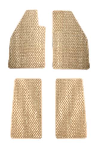 COCO MATS, BEIGE & TAN, FRONT & REAR 4 PIECE SET, BUG 1958-59