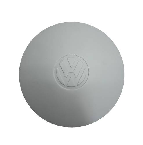 HUBCAP, PRIMERED HUB CAP WITH LOGO, BUG 50-65, GHIA 56-65, BUS 50-71, THING 73-74